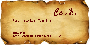 Csirszka Márta névjegykártya