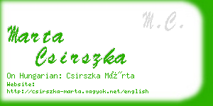 marta csirszka business card